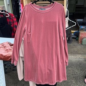 Sunday in Brooklyn Velvet Dress Medium Mauve Long Sleeve